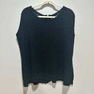 Love By Design Black Waffle Knit Sweater, Sz S